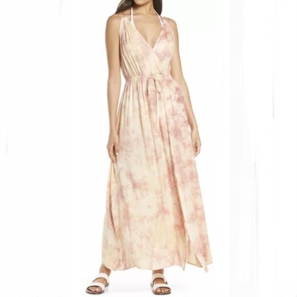 Elan NWOT Beige V-Neck Sleeveless Cover-Up Maxi Dress Size S - Picture 1 of 8